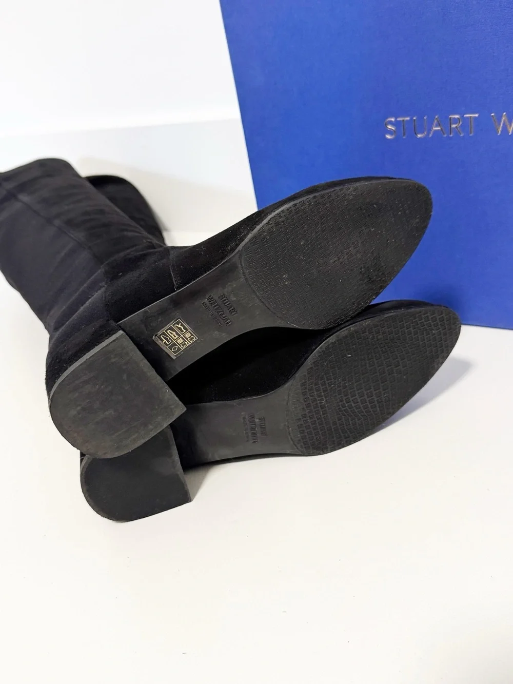 Stuart Weitzman FIFO Over-the-Knee 5050 stretch Boots, Black, Suede SIZE 6